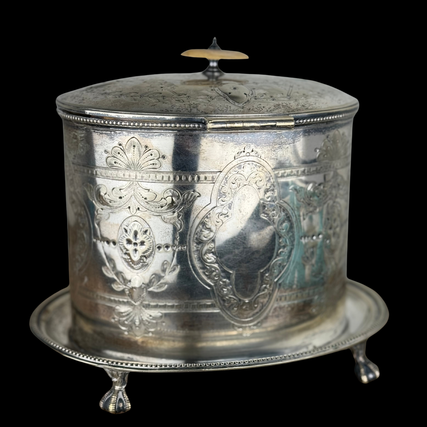 Hukin & Heath Silver Biscuit Barrel, 19th Century