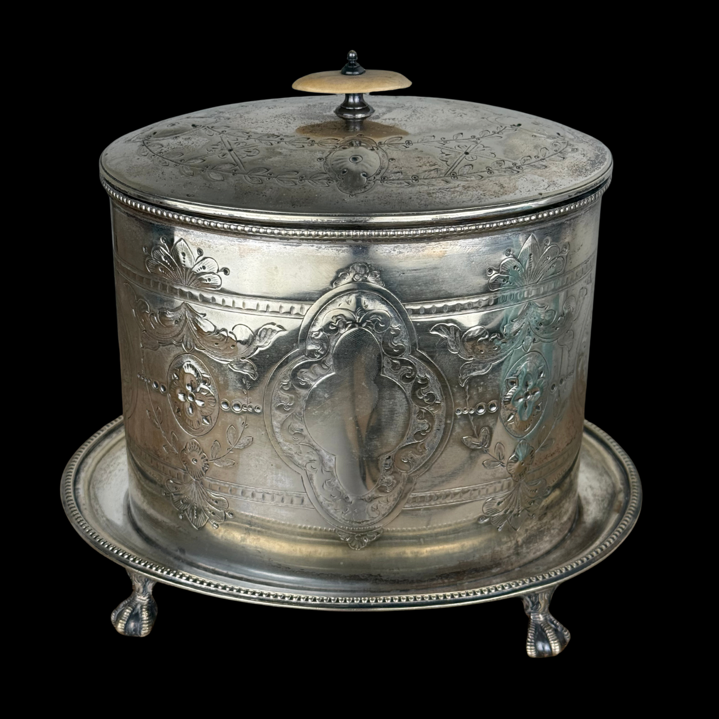 Hukin & Heath Silver Biscuit Barrel, 19th Century