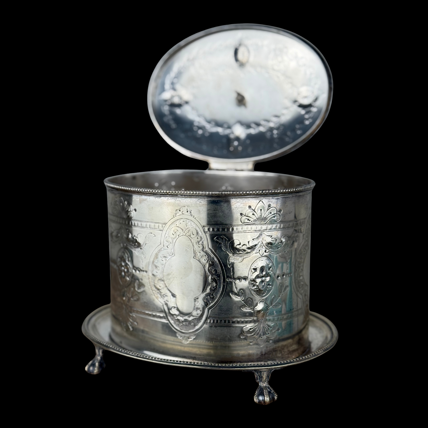 Hukin & Heath Silver Biscuit Barrel, 19th Century