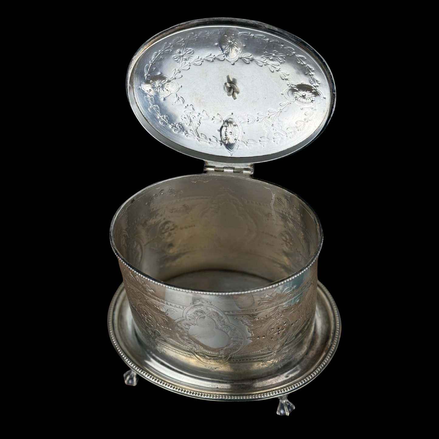 Hukin & Heath Silver Biscuit Barrel, 19th Century