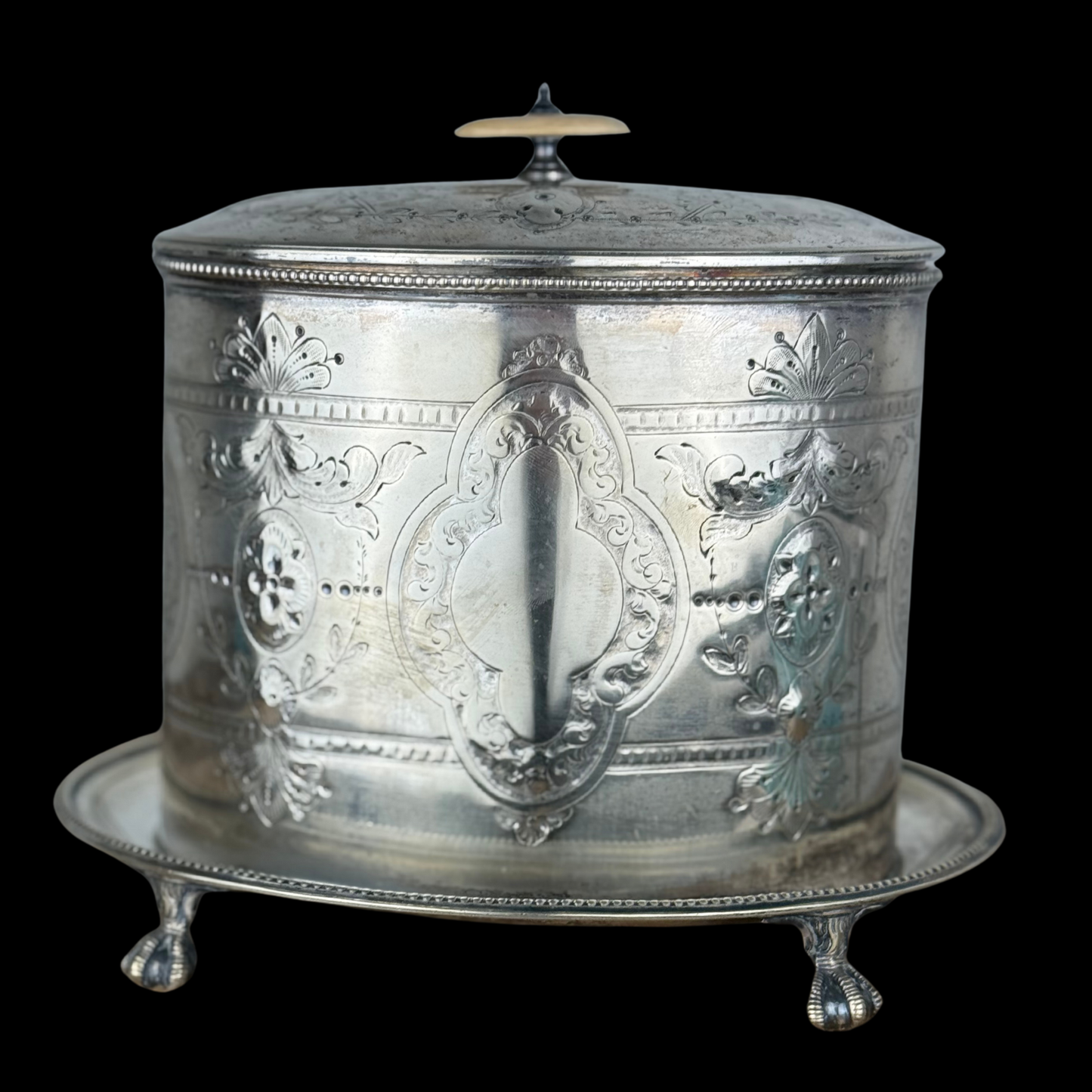 Hukin & Heath Silver Biscuit Barrel, 19th Century