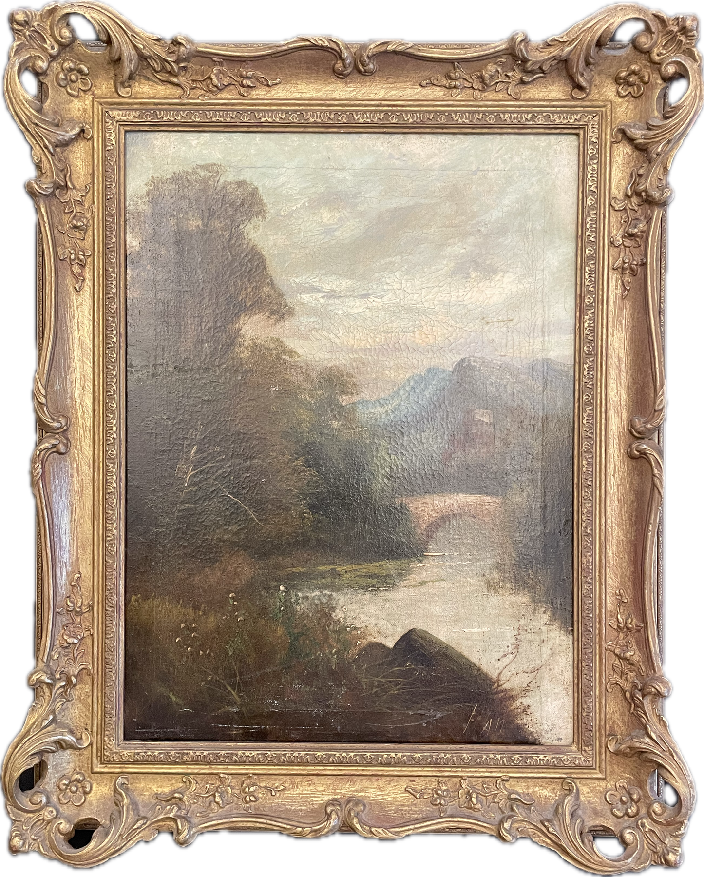 18th/19th Century Landscape Oil on Canvas 2 of 2 - Signed