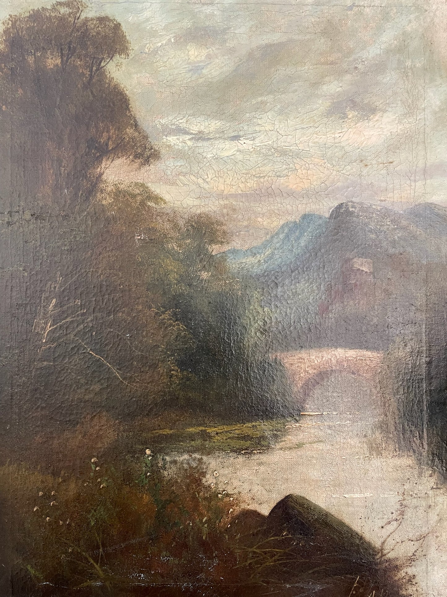 18th/19th Century Landscape Oil on Canvas 2 of 2 - Signed