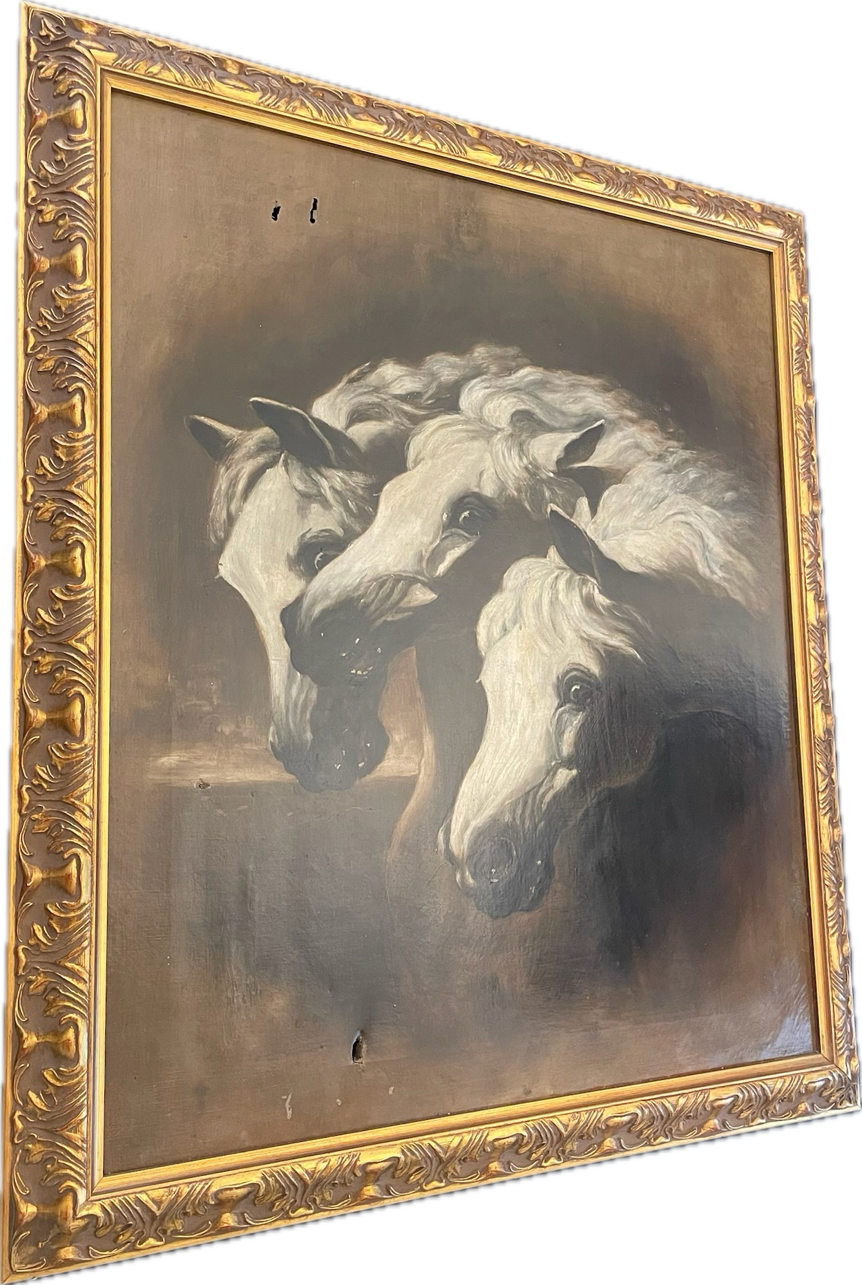 19th Century "Pharaoh’s Horses" by John F. Herring Repro Oil on Canvas